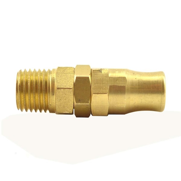Interstate Pneumatics Hose End Fitting, Swivel Compression Style, 1/4 in MNPT, Brass HRPZ24-1 - main